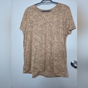 Christmas Cookies Tan Graphic Women's Short Sleeve Tee